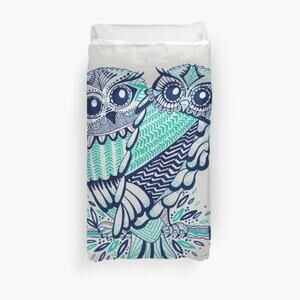 Owl Graphic Print Duvet Cover Full/Queen